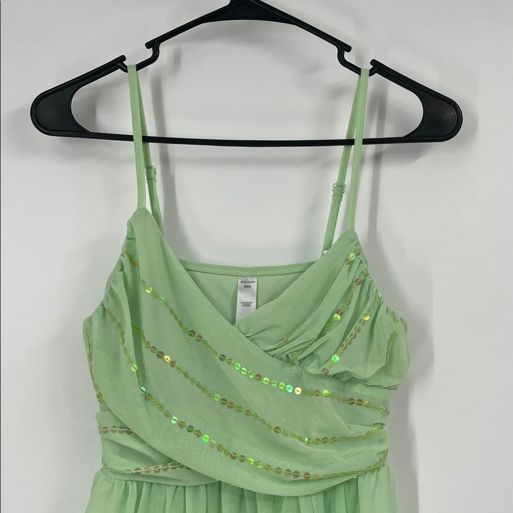 Vintage Delicates Green Sequin Lingerie Top Size Small